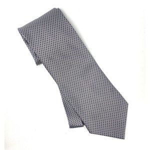 Perry Ellis Mens Vintage Designer Silk Handmade Classic Tie Grey Burgundy